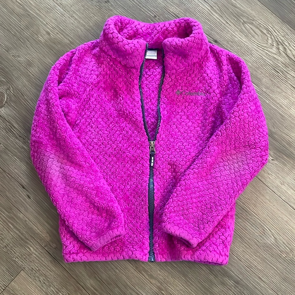 Girls Pink Columbia Zip Jacket - Small
